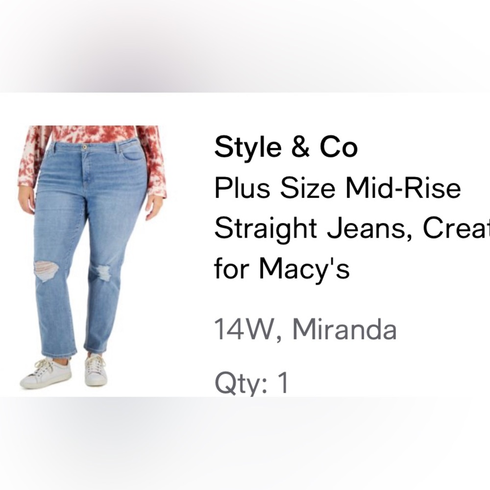 Style and Co. Plus Size Straight Leg Jeans